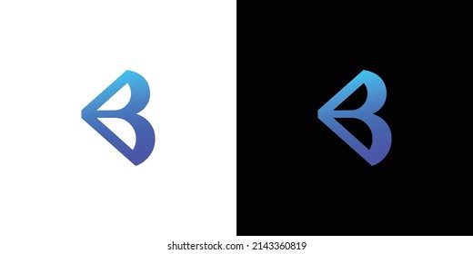 Diseño del logotipo de las iniciales B de letras modernas y únicas 7