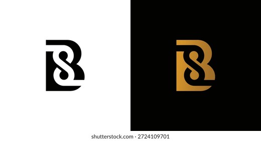 Diseño moderno y único del logotipo de las iniciales de la letra BS