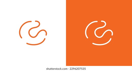 diseño del logotipo de las iniciales C de letra única y moderna	