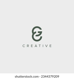 Modern unique letter CG GC logo design template - vector.