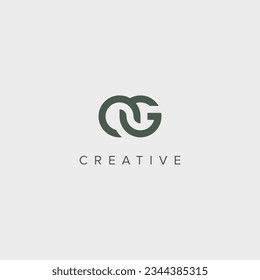 Modern unique letter CG GC logo design template - vector.