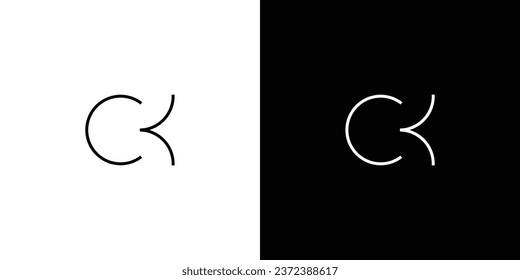 modern and unique letter CK initials logo design