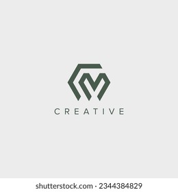 Modern unique letter CM MC logo design template - vector.
