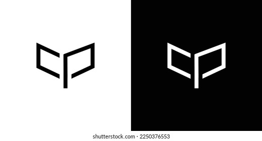 Modern and unique letter CP initials logo design
