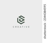 Modern unique letter CS SC logo design template - vector.