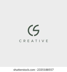 carta única moderna CS SC patrón de diseño del logotipo - vector.
