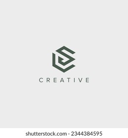 Modern unique letter CS SC logo design template - vector.