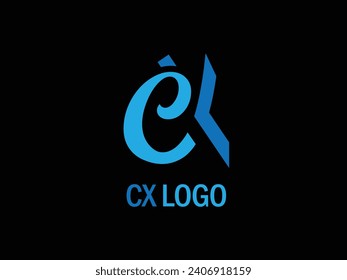 Moderner, einzigartiger Buchstabe CX Logo Design Template Vektor. Textelemente, Webbanner, Druck gestalten.