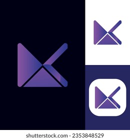 Plantilla moderna de diseño de logotipo DK de letras únicas - vector.