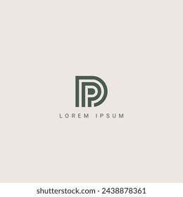 Moderne einzigartige Buchstaben DP-Logo-Symbol Design-Vorlage Elemente