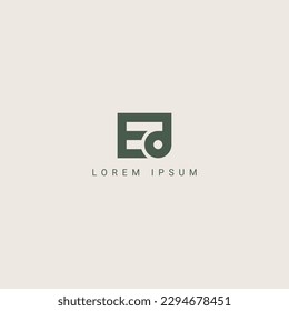 Modern unique letter ED DE logo icon design template elements.