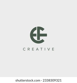Modern unique letter EF FE logo design template - vector.