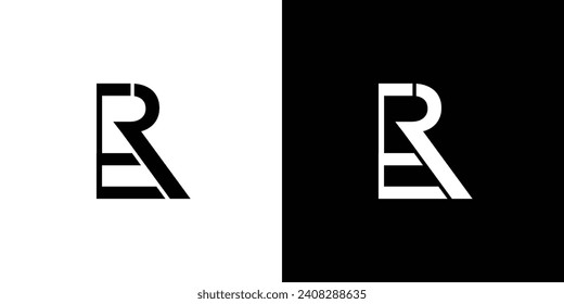 modern and Unique  letter ER initials logo design 