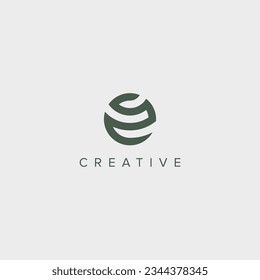 Modern unique letter ES SE logo design template - vector.