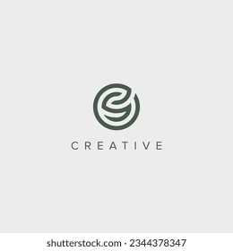 Modern unique letter ES SE logo design template - vector.