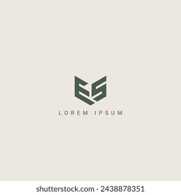 Modern unique letter ES SE logo icon design template elements