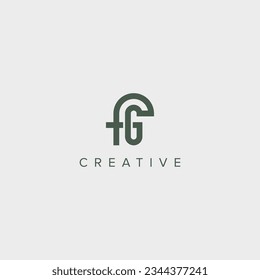 Moderna letra única FG GF patrón de diseño de logotipo - vector.