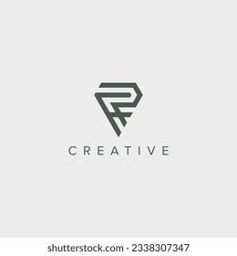 Modern unique letter FP PF logo design template - vector.