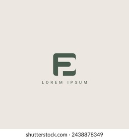 Modern unique letter FP PF logo icon design template elements