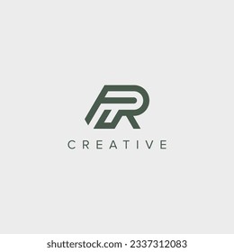 Modern unique letter FR RF logo design template - vector.