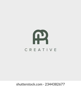 Carta única moderna FR RF logo design template - vector.