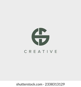 Modern unique letter EG GE logo design template - vector.