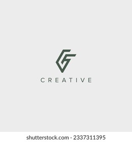 Modern unique letter GF FG logo design template - vector.