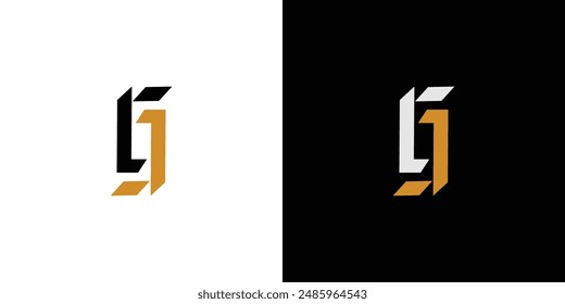Modern and Unique letter GJ initials logo design