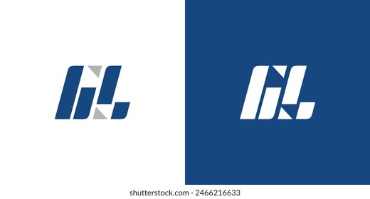 Diseño moderno y único del logotipo de las iniciales GL de la letra