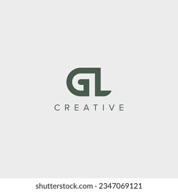 Modern unique letter GL LG logo design template - vector.