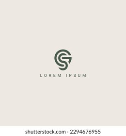 Letra moderna y única elementos de plantilla de diseño de icono del logotipo GS SG.