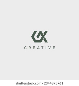 Modern unique letter GX XG logo design template - vector.