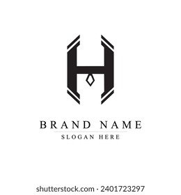 Modern and unique letter H initials logo design, Initial lowercase letter logo h	
