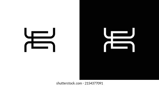Modern and unique letter HE initials logo design