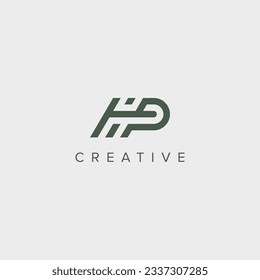Moderna letra única modelo de diseño del logotipo HP PH - vector.