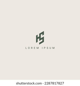 Modern unique letter HS SH logo icon design template elements.