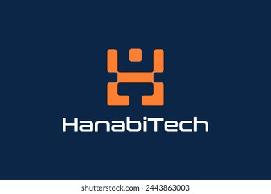 modern and Unique letter HT initials logo design technology