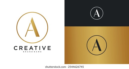 Modern and unique letter A initial logo design template. Premium Vector