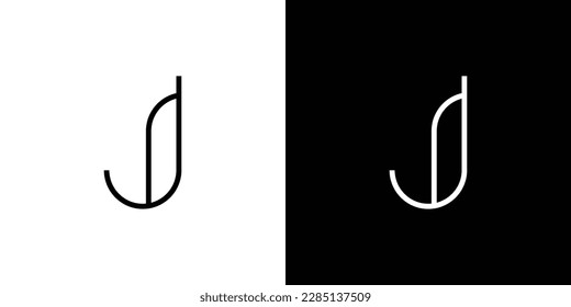 Diseño del logotipo de las iniciales J de letras modernas y únicas 