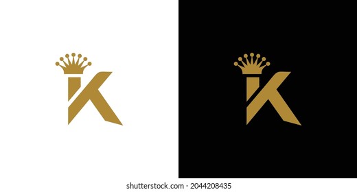 Modern and unique letter K initial king logo design