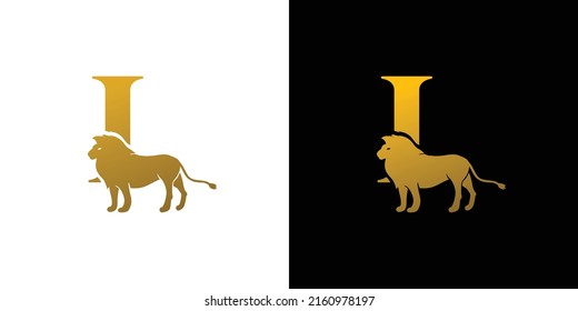 Modern and unique letter L initial lion logo design