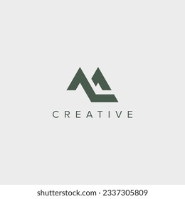 Plantilla de diseño de logotipo ML LM de letra única moderna - vector.
