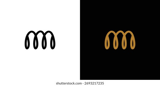 Modern and Unique letter MM initials logo design
