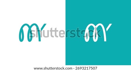 Modern and Unique letter MY initials logo design