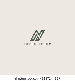 Modern unique letter NA AN logo icon design template elements.