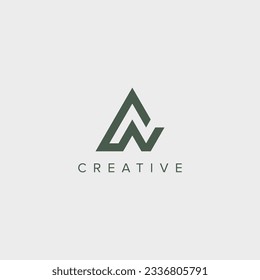 Modern unique letter AN NA logo design template - vector.