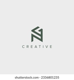Modern unique letter NG GN logo design template - vector.