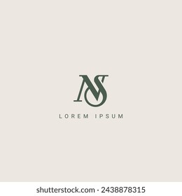Modern unique letter NS SN logo icon design template elements