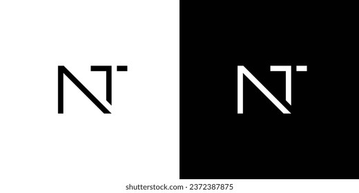 modern and unique letter NT initials logo design 