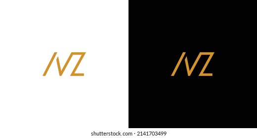 Modern and unique letter NZ initials logo design